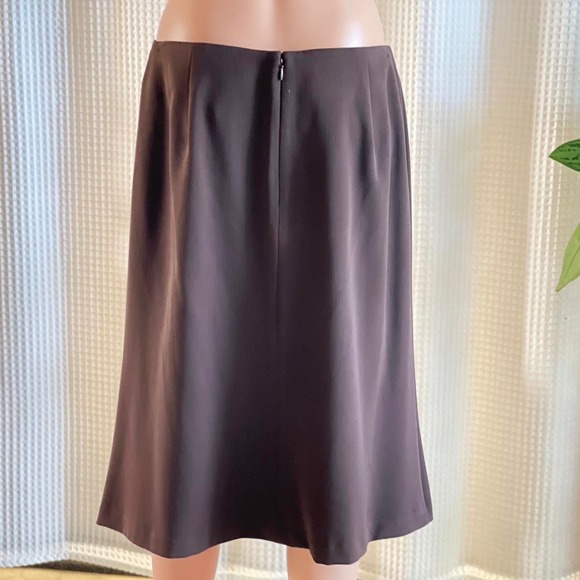 Vintage 90s R•Q•T• Brown Paneled Midi Skirt Office Wear Dark Academia Size 10 - Picture 4 of 8